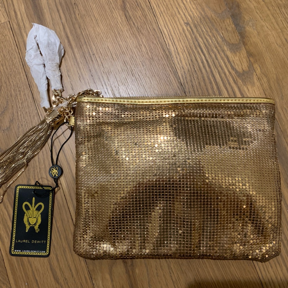 Gold Sequin Clutch Bag